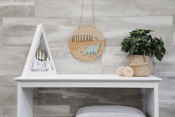 Personalised Wooden Dino Sign
