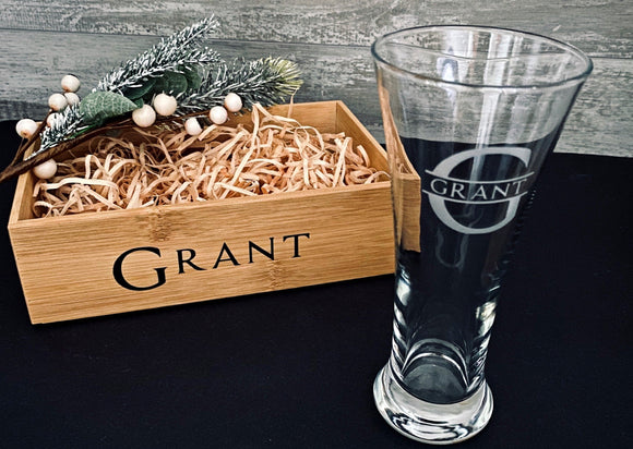 Engraved Beer (Pilsner) Glass