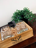 Antlers Design Engraved Glass